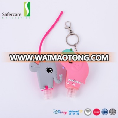 Lovely animal design custom elephant silicone pocket holder 3d shape hand sanitizer