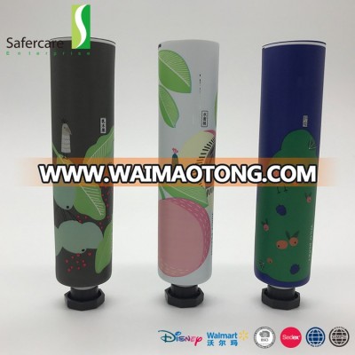 Customized size squeezable soft aluminium plastic cosmetic hand cream packaging tubes